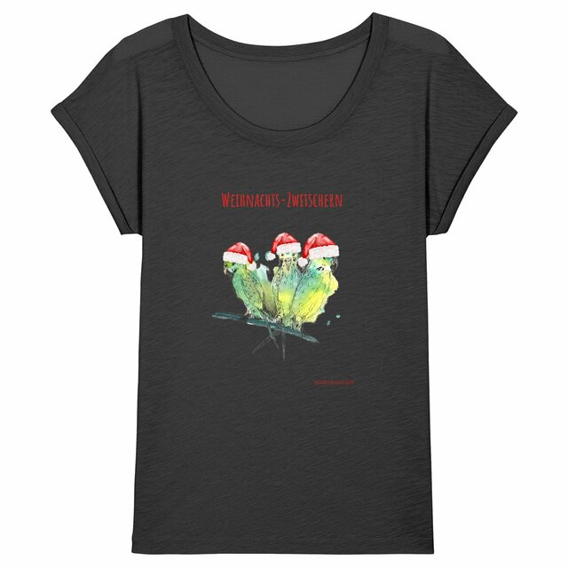 Image back Sketchloose Weihnachtsedition T-Shirt mit Seitenschlitz "Weihnachts-Zwitschern"