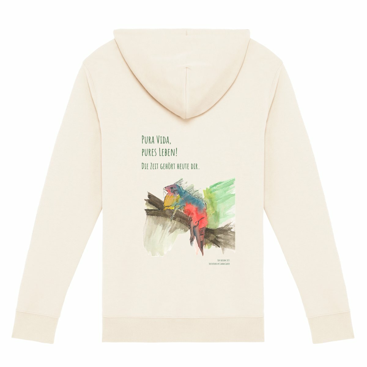 Image back Pura Vida Leguan Hoodie – Kunst trifft Freiheit