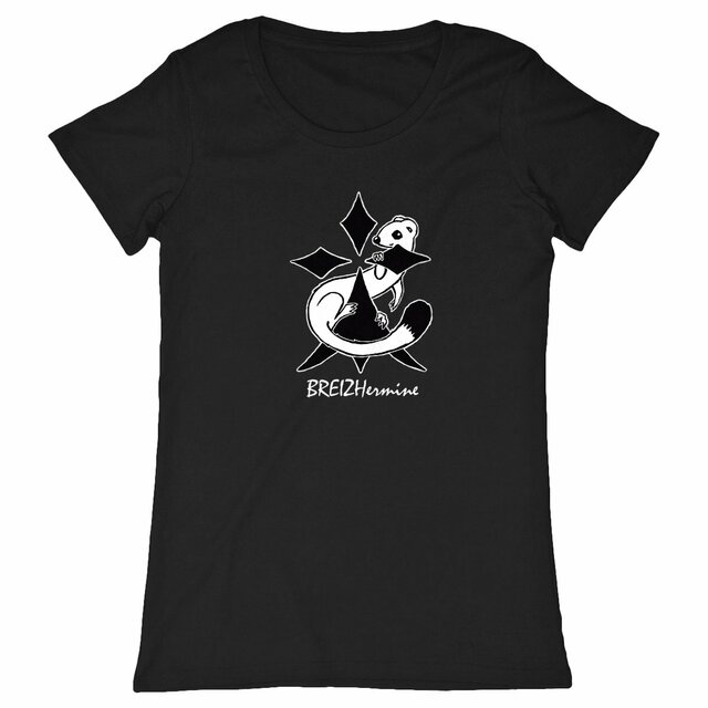 Image back T-shirt Femme - Foncé - Hermine au carré