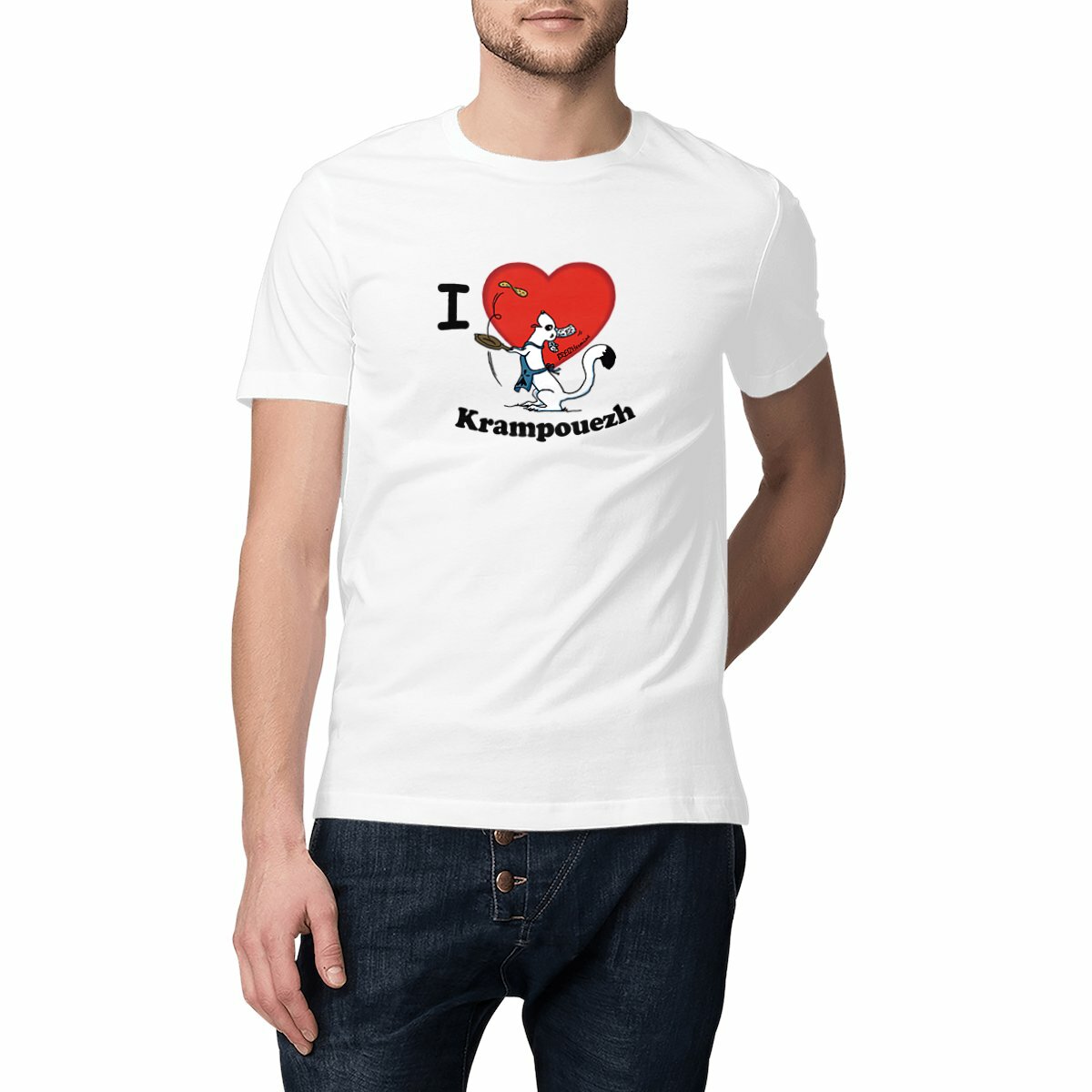 Image front T-shirt unisexe - Léger - I love krampouezh