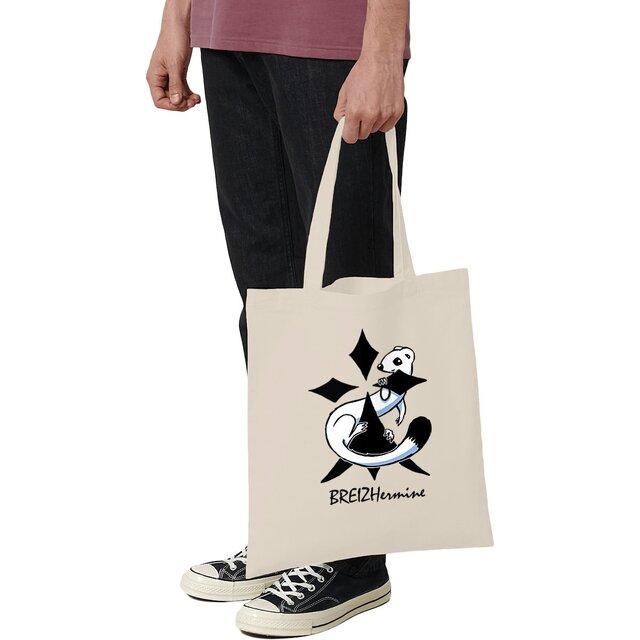 Image front Totebag léger - Hermine au carré