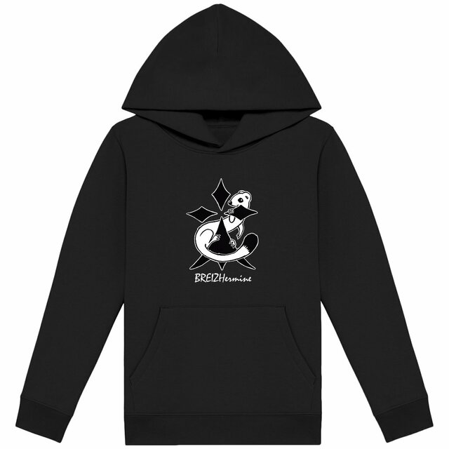 Image back Sweat à capuche foncé enfant - Hermine au carré