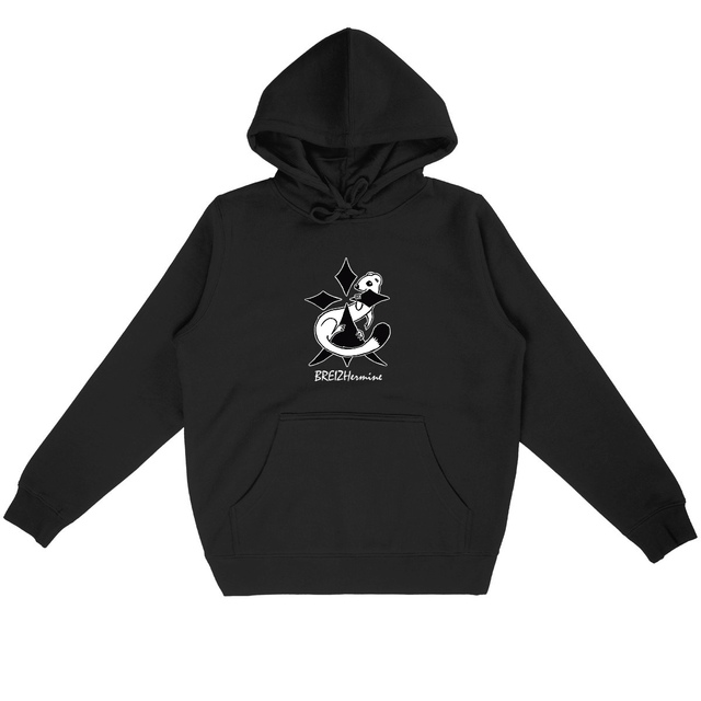 Image back Sweat à capuche foncé - Hermine au carré