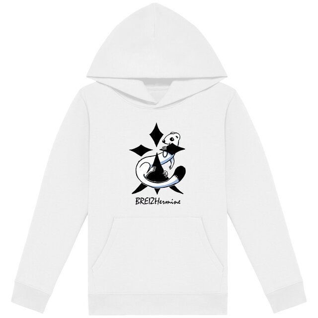 Image back Sweat à capuche enfant - Premium - Hermine au carré