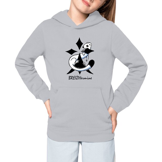 Image front Sweat à capuche enfant - Premium - Hermine au carré