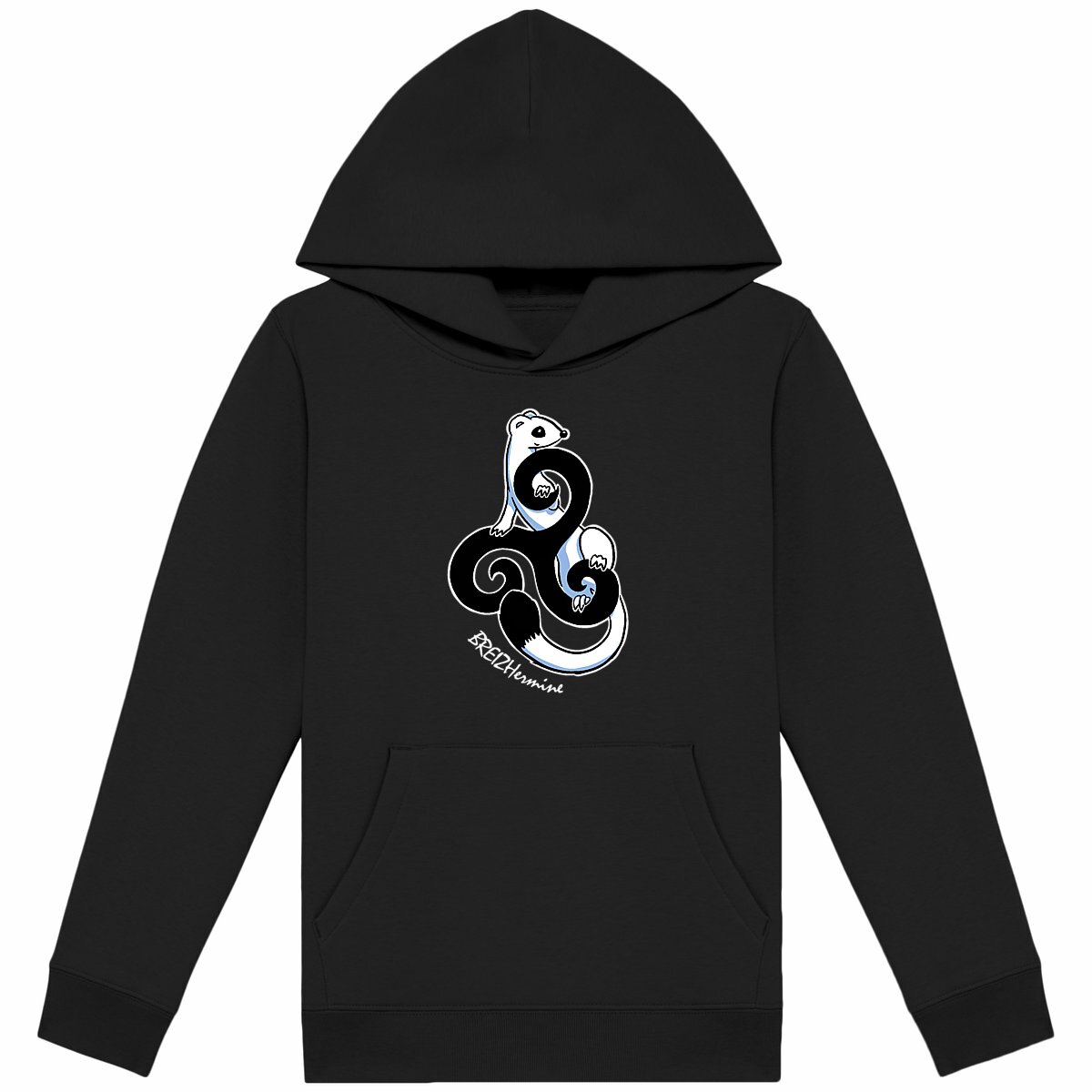 Image back Sweat à capuche enfant - Noir - Celt'hermine