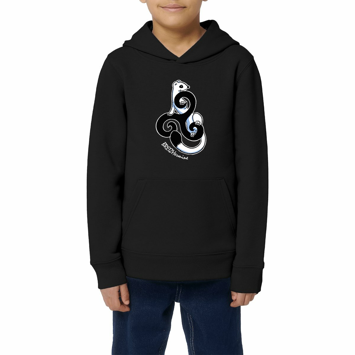 Image front Sweat à capuche enfant - Noir - Celt'hermine