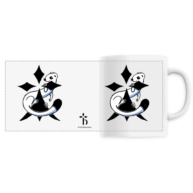 Image front Mug en céramique - Hermine au carré