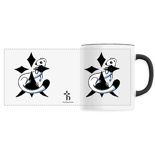 Image back Mug en céramique - Hermine au carré
