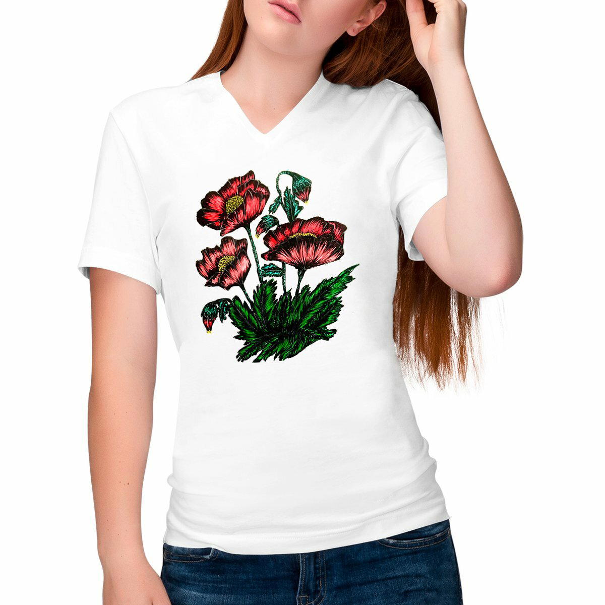 Image front Women's v-neck T-shirt - Change