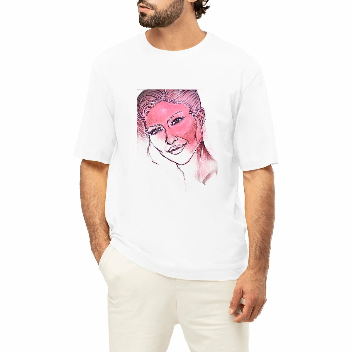 Image front  logo ← Catalog Men's oversized t-shirt - Premium Plus
