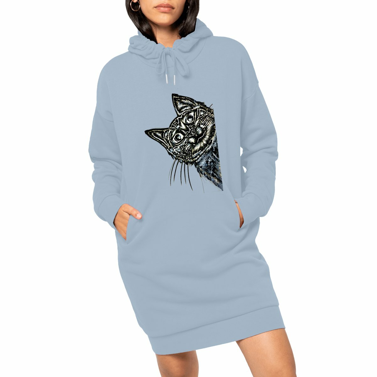 Image front Women's hoodie dress - Premium Plus