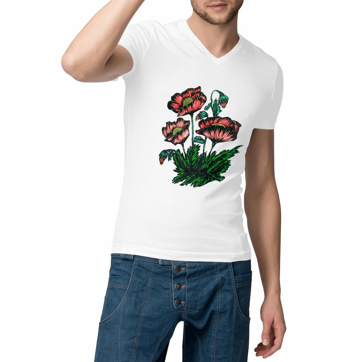 Image front Men's v-neck T-shirt - Change