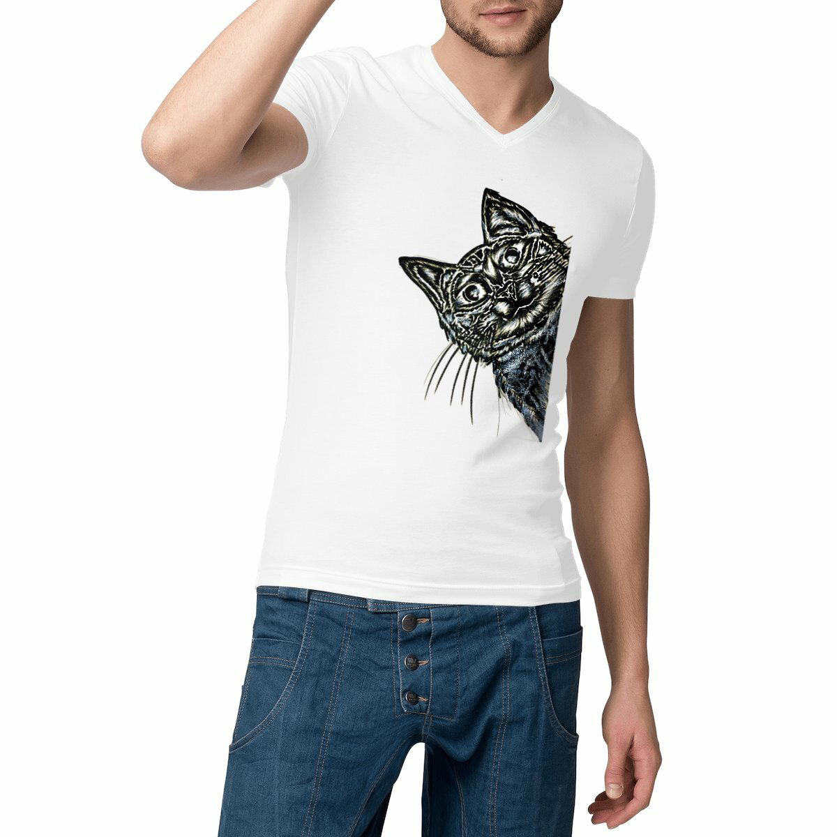 Image front Men's v-neck T-shirt - Change