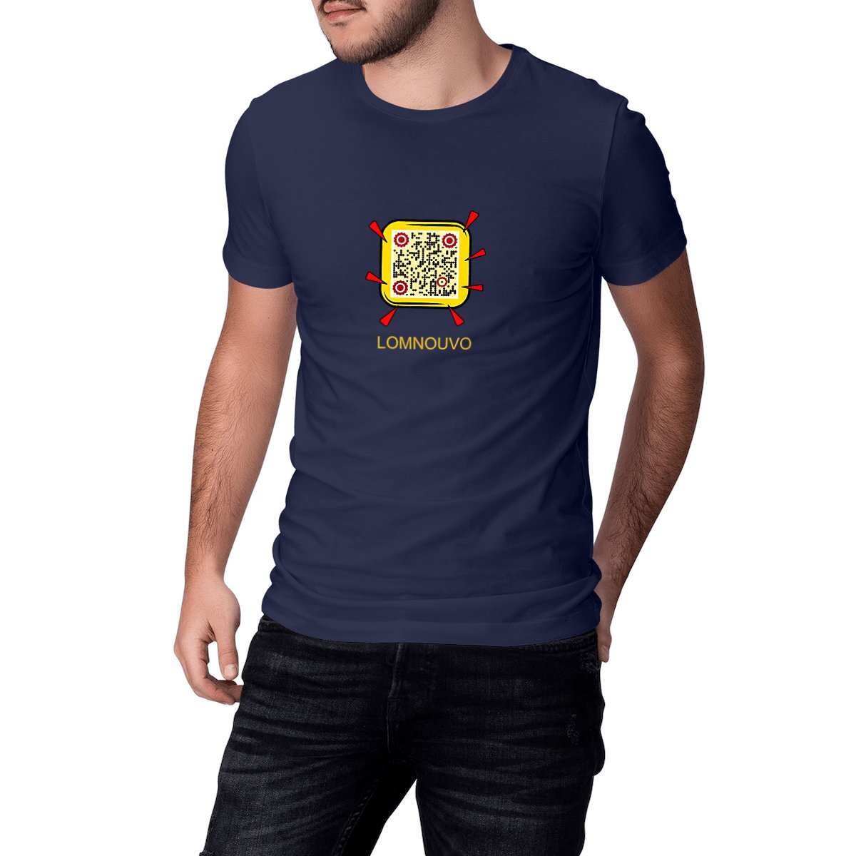 Image front T-Shirt Unisexe épais connecté QR Code LOMNOUVO