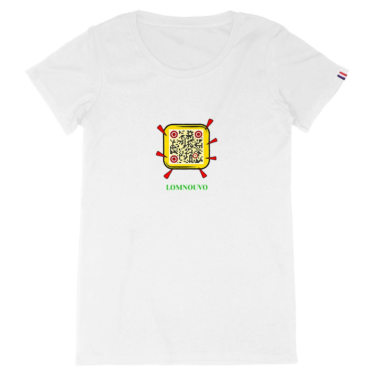 Image back T-shirt Femme Made in France connecté QR Code LOMNOUVO