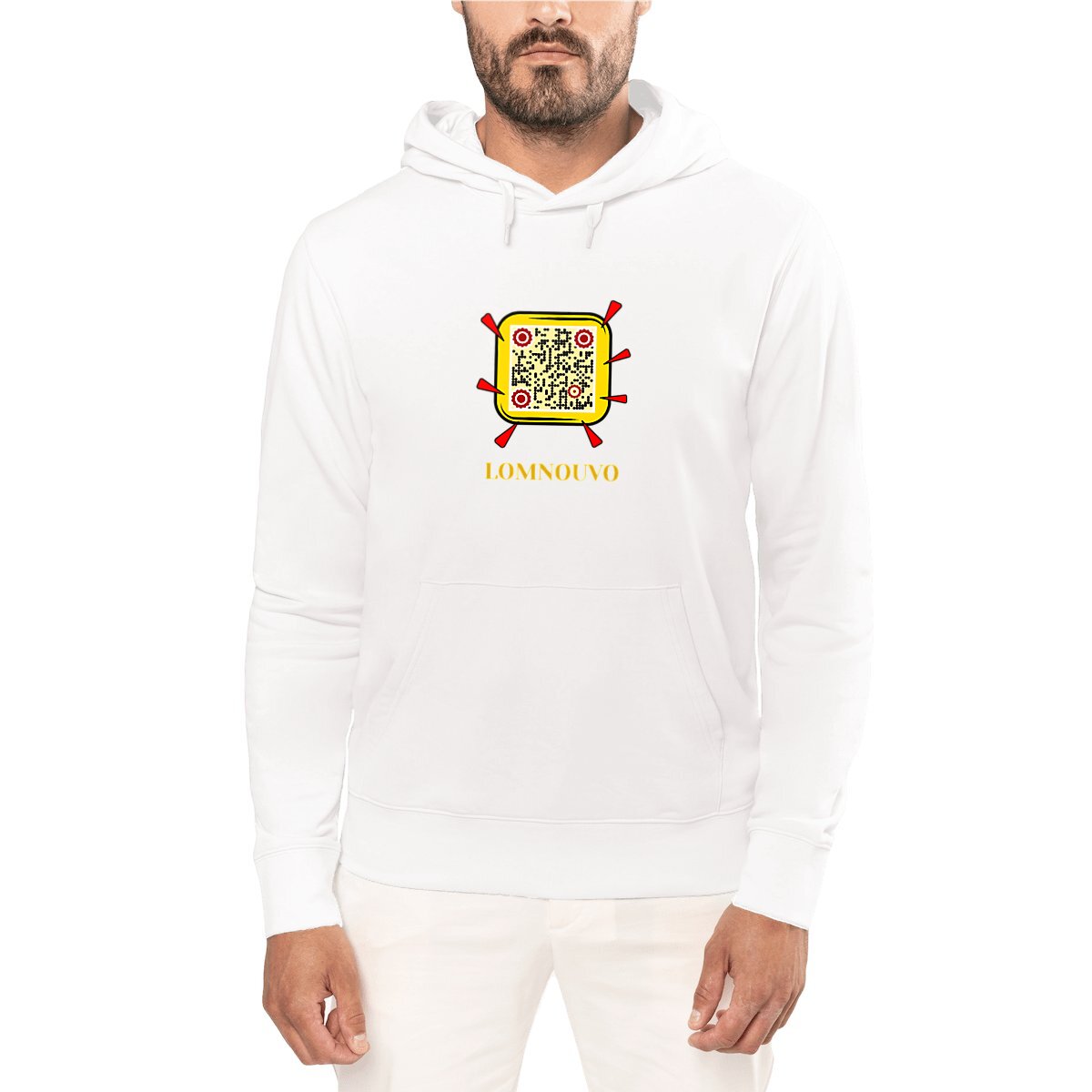 Image front Sweat à capuche Unisexe connecté QR Code LOMNOUVO