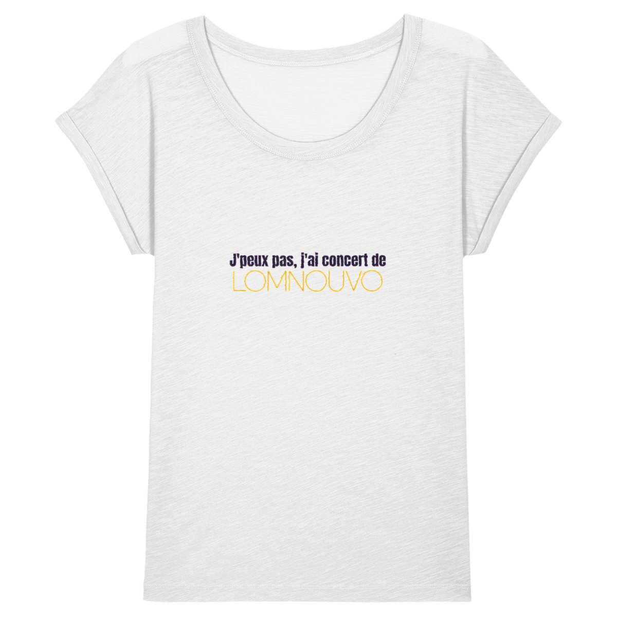 Image back T-shirt Femme Slub "J'peux pas j'ai concert LOMNOUVO"