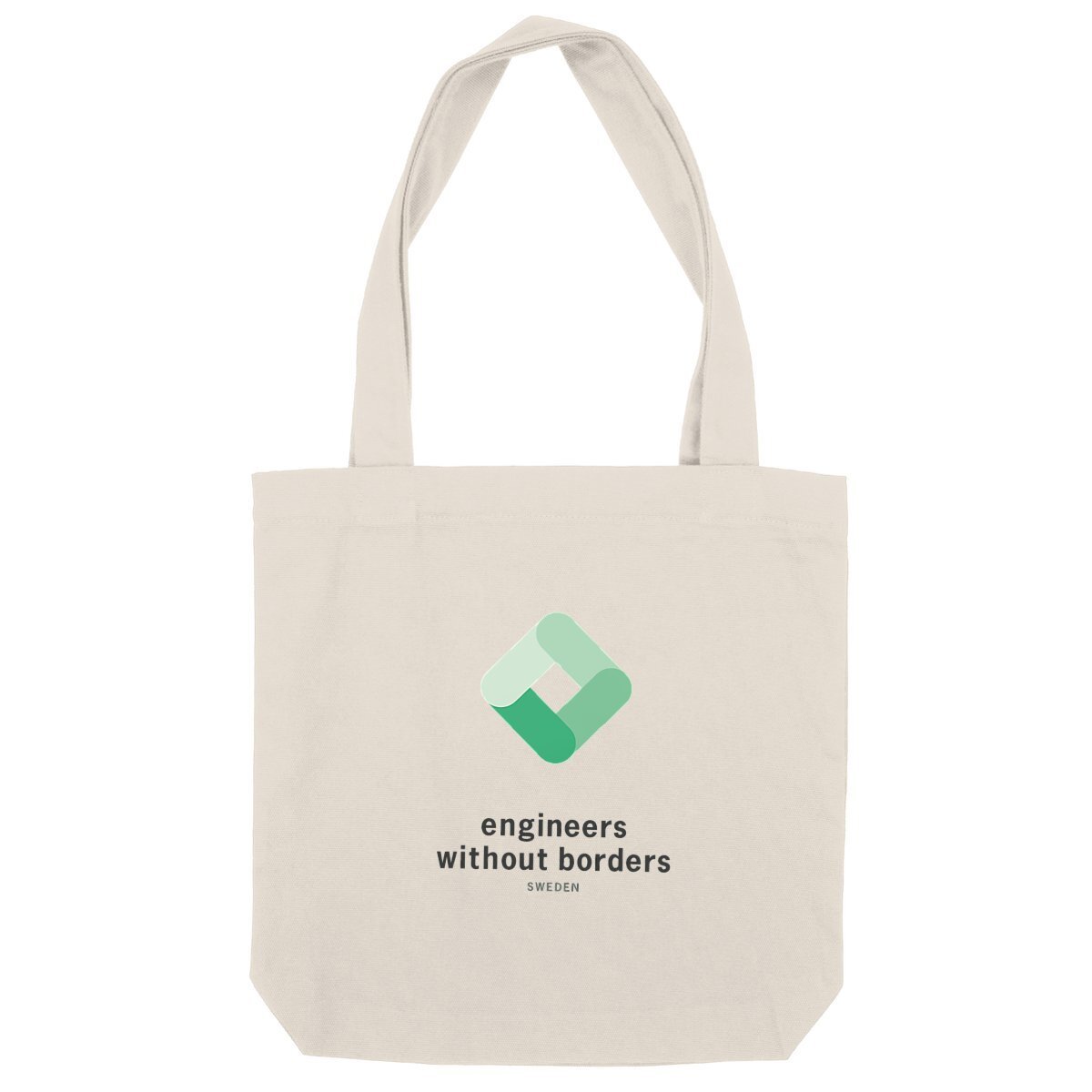 Image back Durable Tote Bag in Natural color with EWB-SWE logo