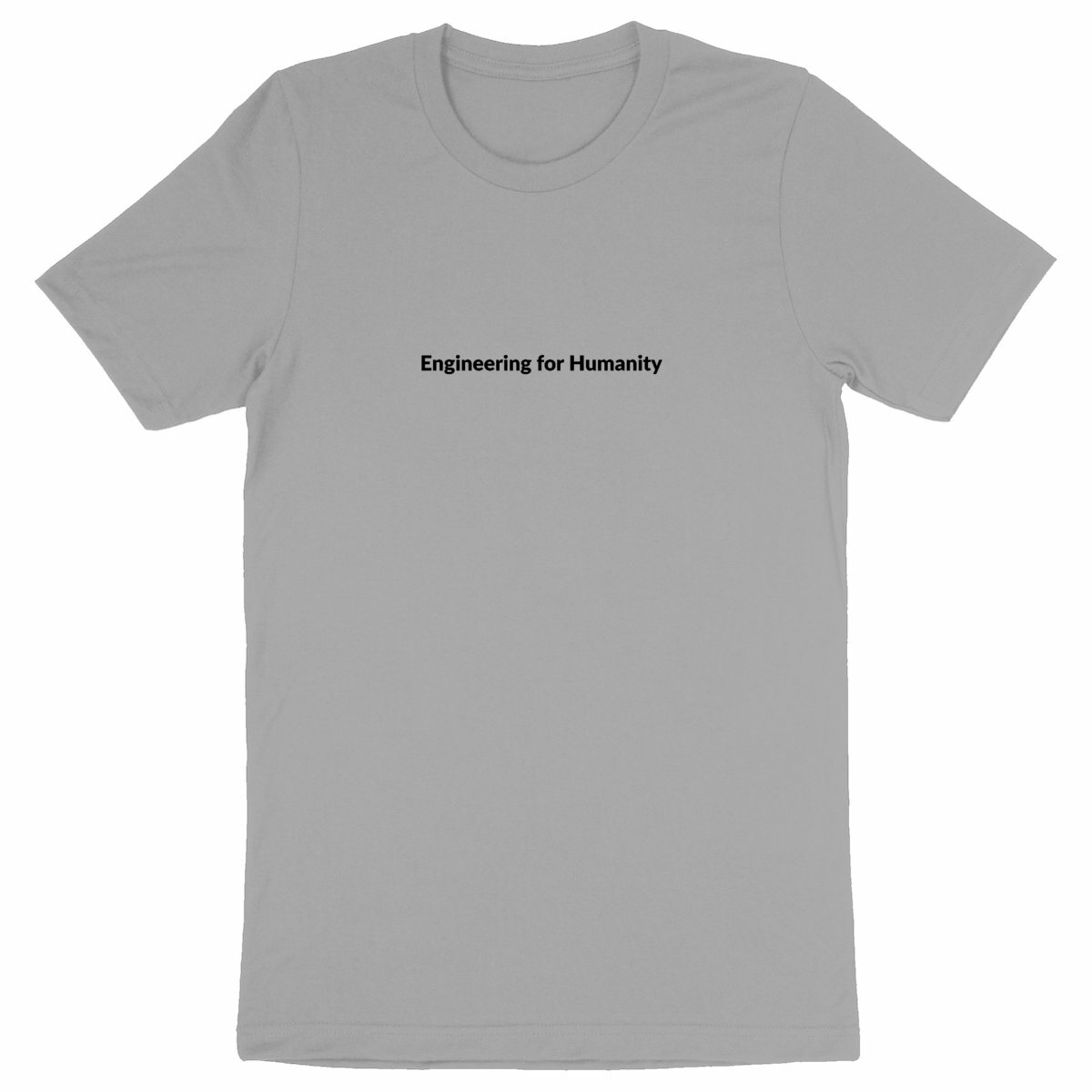 Image back T-shirt white or grey w "Engineering for Humanity" on front + large EWB logo on back - Heavyweight