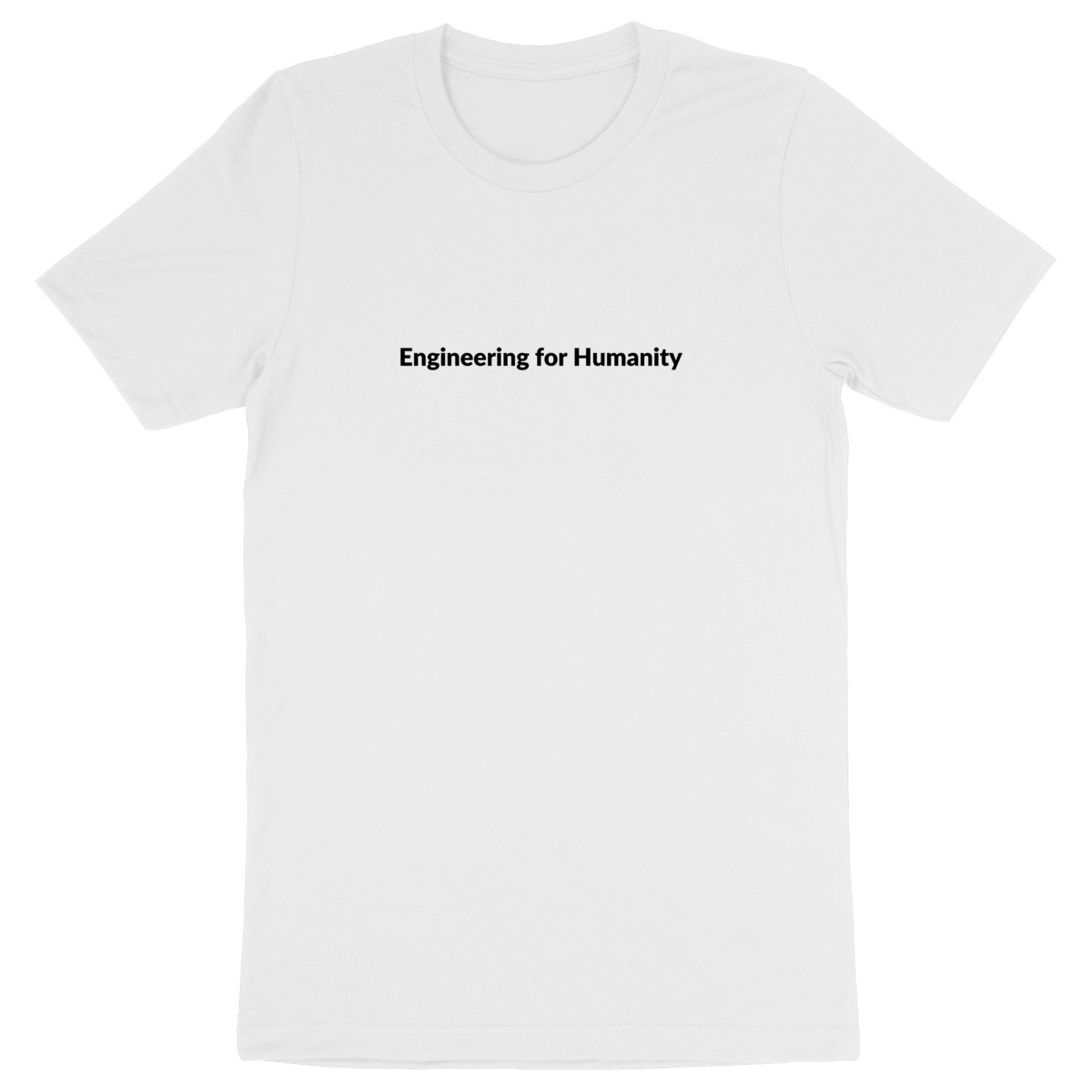 Image front T-shirt white or grey w "Engineering for Humanity" on front + large EWB logo on back - Heavyweight