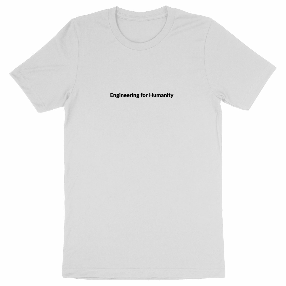 Image front T-shirt white or grey w "Engineering for Humanity" on front + large EWB logo on back - Heavyweight