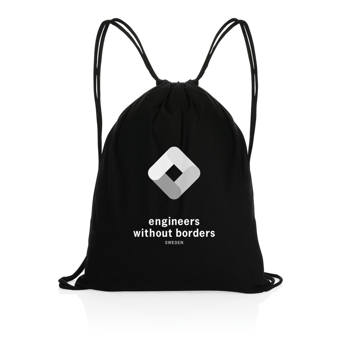 Image back EWB-SWE Recycled Drawstring Backpack in Black