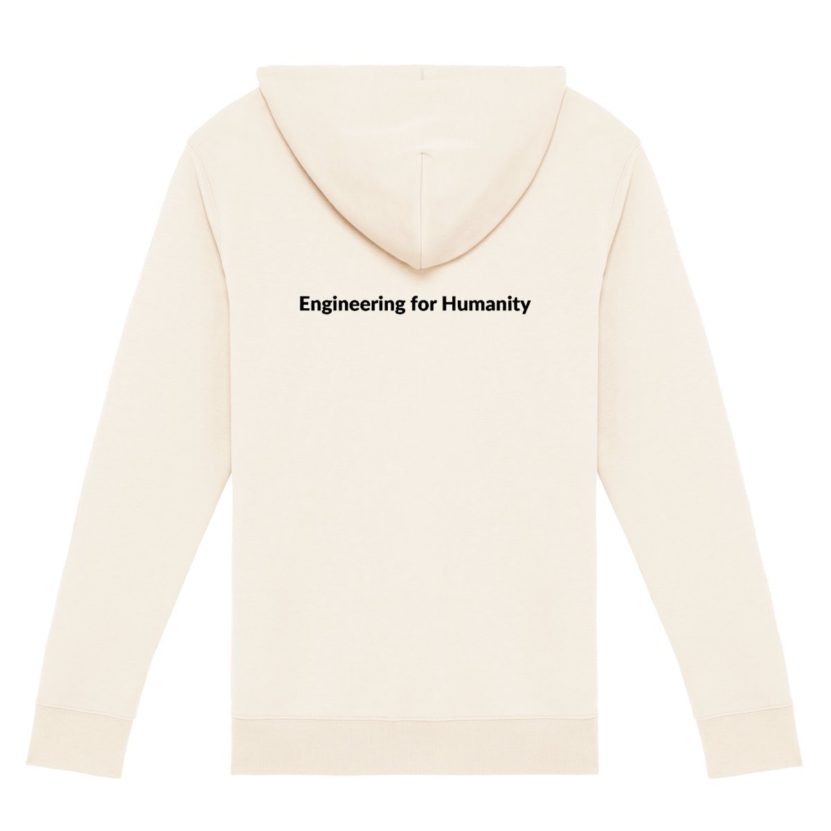 Image back Zipped Hoodie Ivory Color Small EWB-SWE chest logo + Engineering for Humanity on back