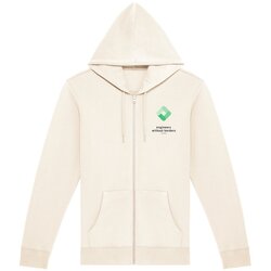 Zipped Hoodie Ivory Color Small EWB-SWE chest logo + Engineering for Humanity on back