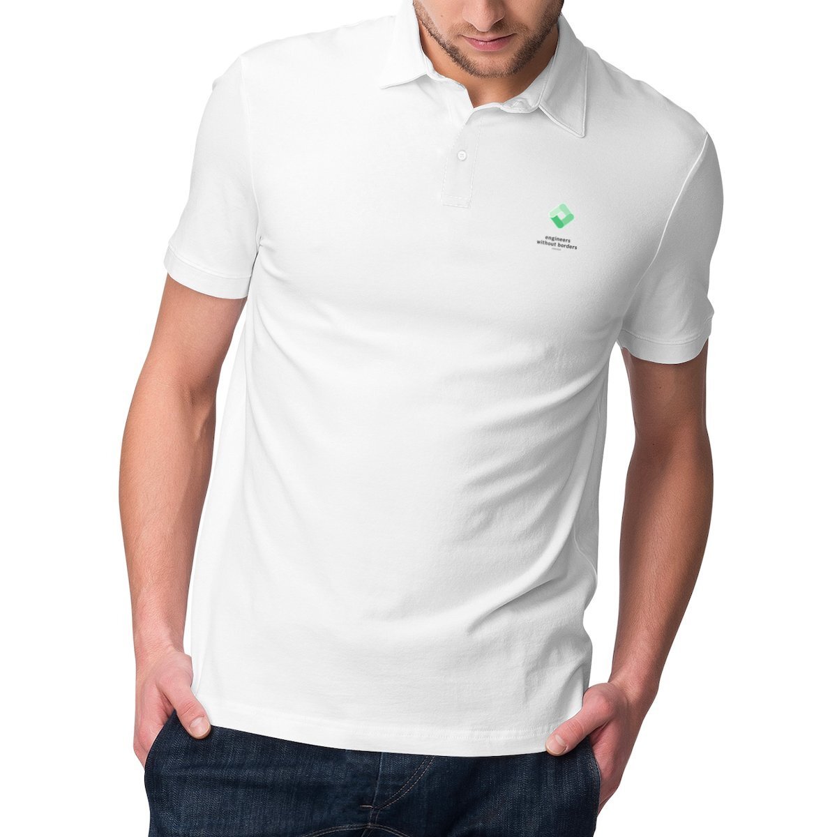 Image front Polo Shirt Men's Style White Small Logo Print