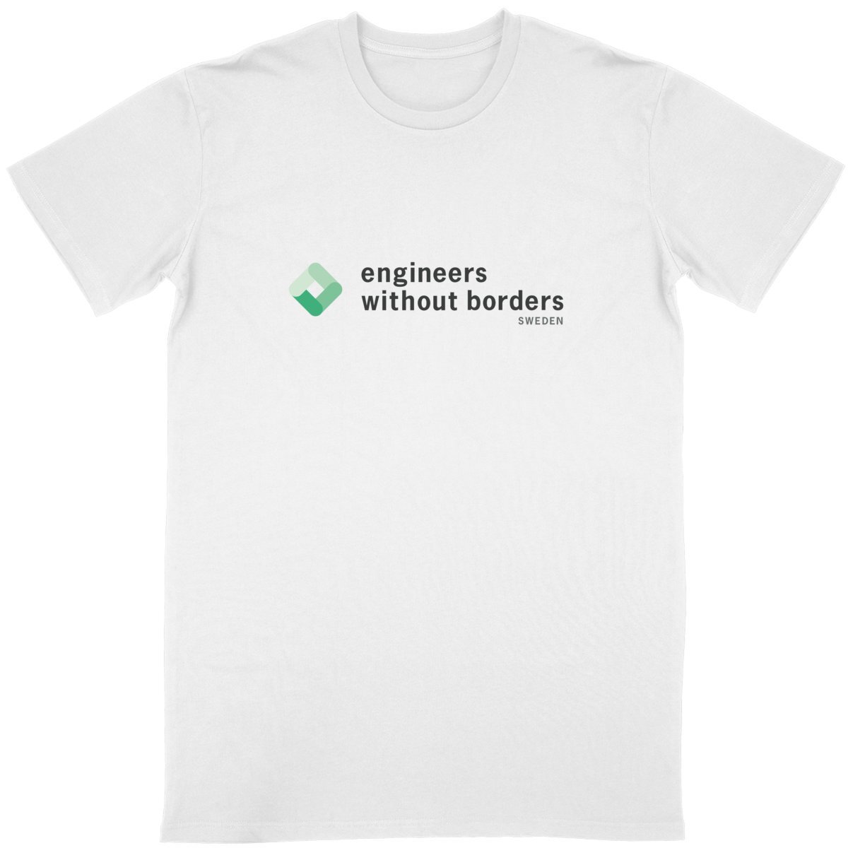 Image back T-shirt white w Large EWB Logo in front - Lightweight