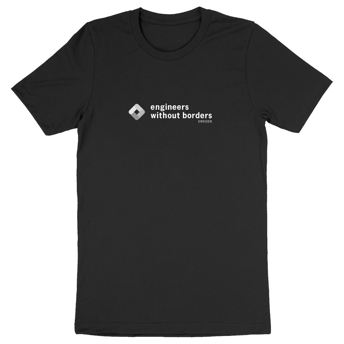 Image back T-shirt black w large EWB logo in front + "Engineering for Humanity" in back - Heavyweight