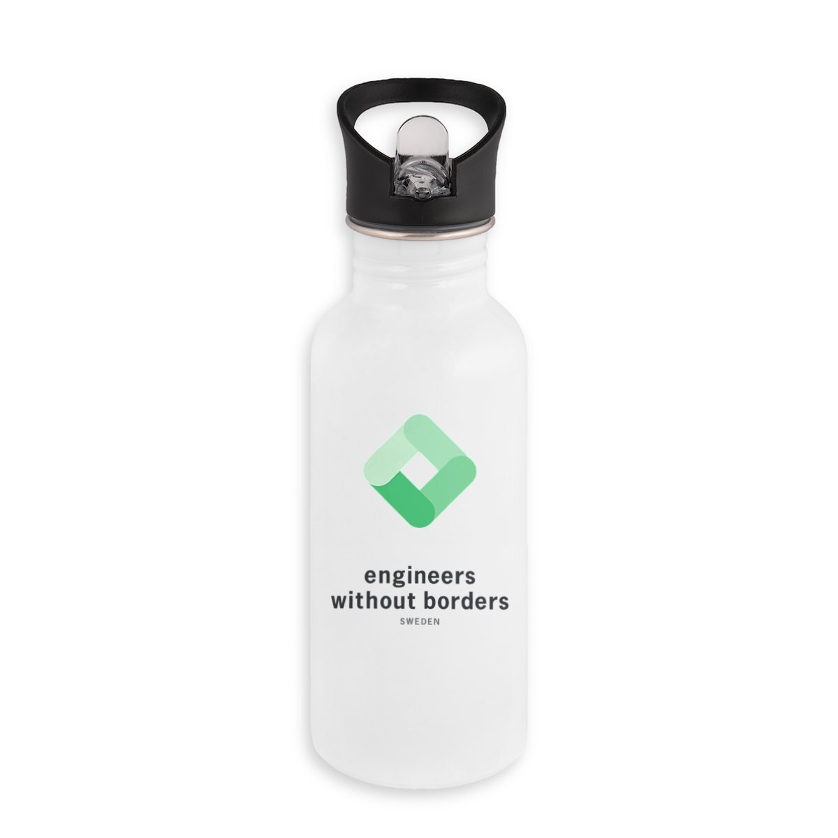 Image back Water bottle 5 dl with straw - Stainless steel - EWB-SWE logo