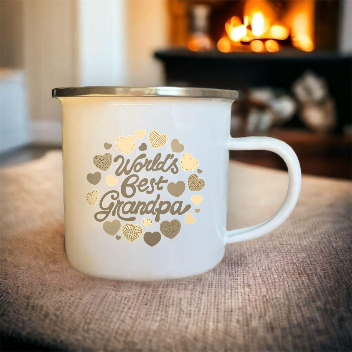 "WORLD'S BEST GRANDPA" METAL MUG