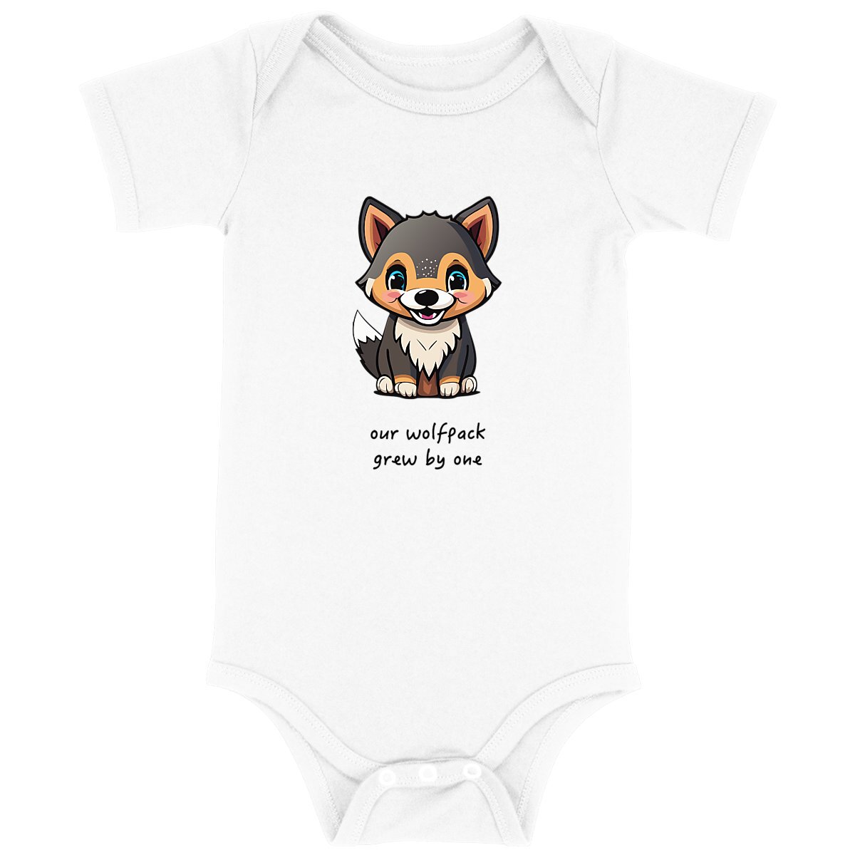 Image back Cute Wolf Baby Bodysuit | Unisex Baby Clothes