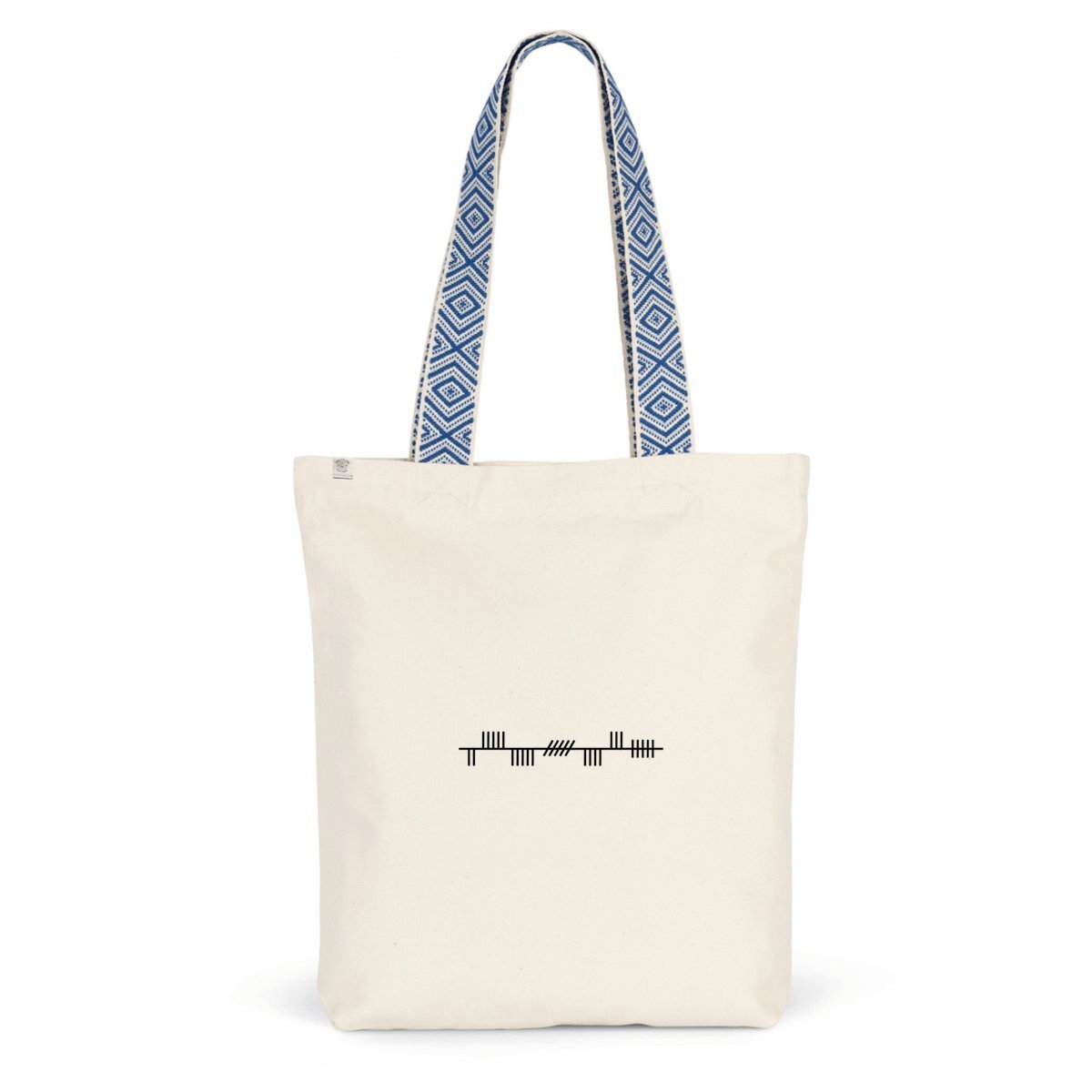 Image back 100% Organic cotton totebag with Ogham detail