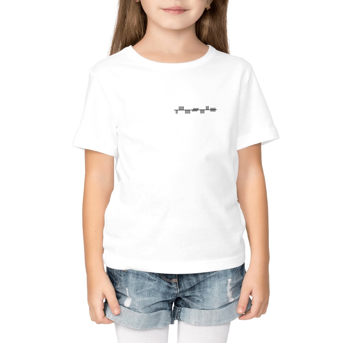 Image front Children's 100% organic cotton t-shirt with Ogham detail