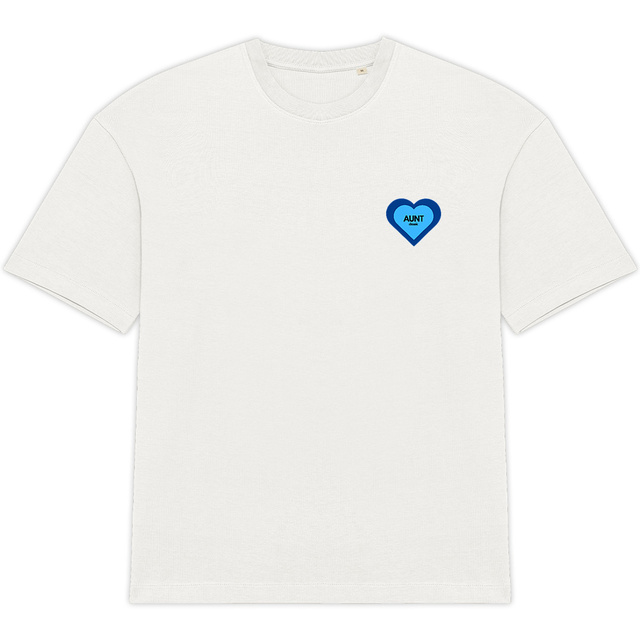 Image back T-shirt "AUNT IS LOVE" dégradé bleu 220 g/m2