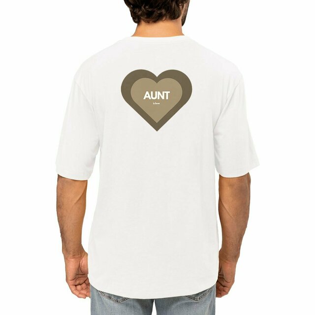 Image front T-shirt "AUNT IS LOVE" dégradé sépia 220 g/m2