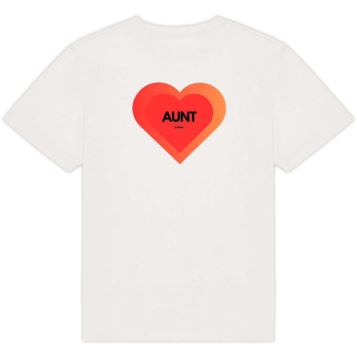 Image back T-shirt "AUNT IS LOVE" dégradé rouge 220 g/m2
