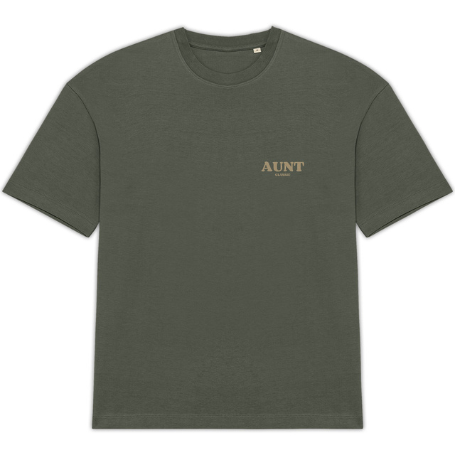 Image back T-shirt "AUNT IS FLOWER" sépia 220 g/m2