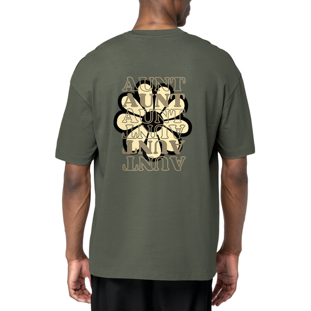 Image front T-shirt "AUNT IS FLOWER" sépia 220 g/m2