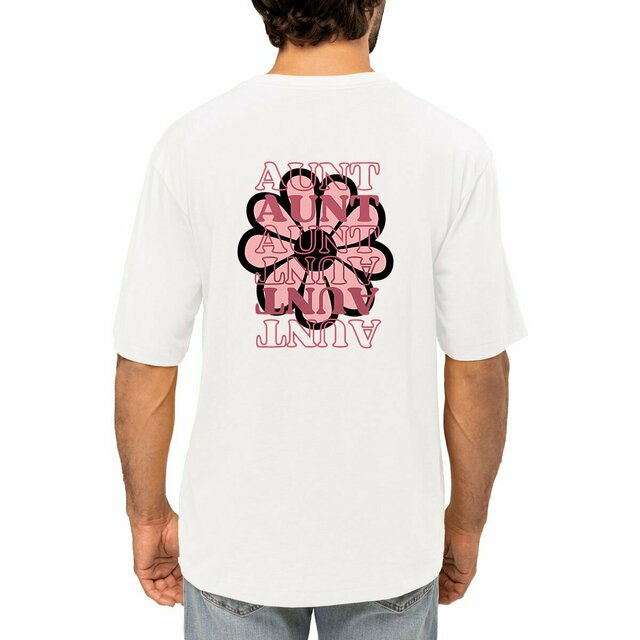 Image front T-shirt "AUNT IS FLOWER" rose 220 g/m2