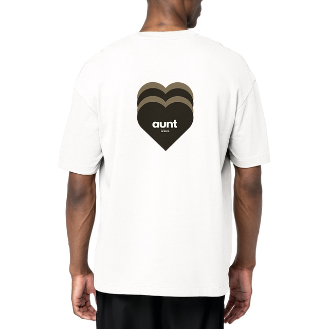 Image front T-shirt "AUNT IS LOVE" sépia 220 g/m2