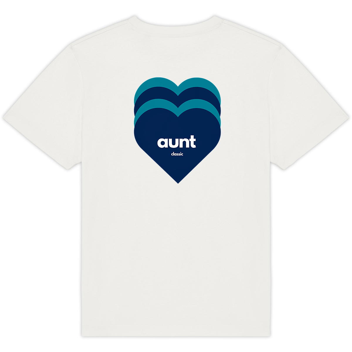Image back T-shirt "AUNT IS LOVE" bleu 220 g/m2