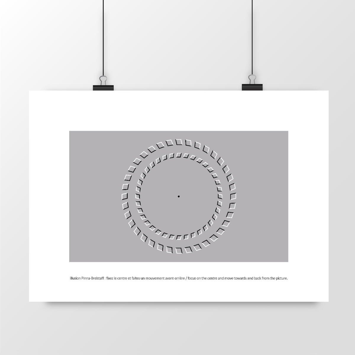 Image front illustration illusion d'optique : illusion Pinna-Brelstaff