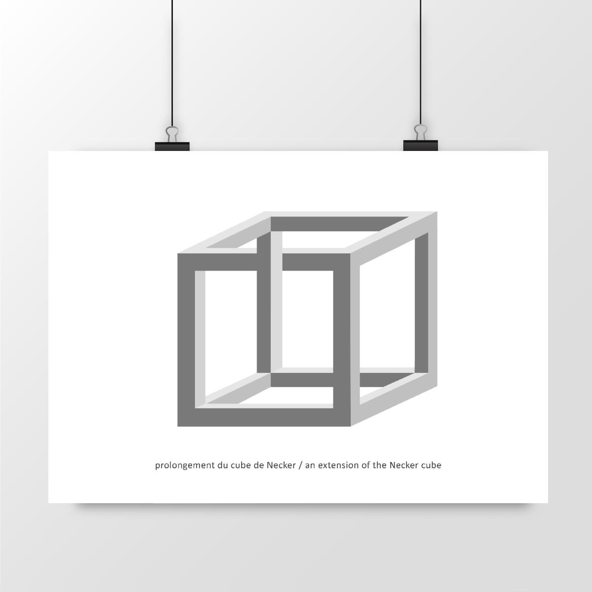 Image front illustration figure impossible : prolongement du cube de Necker