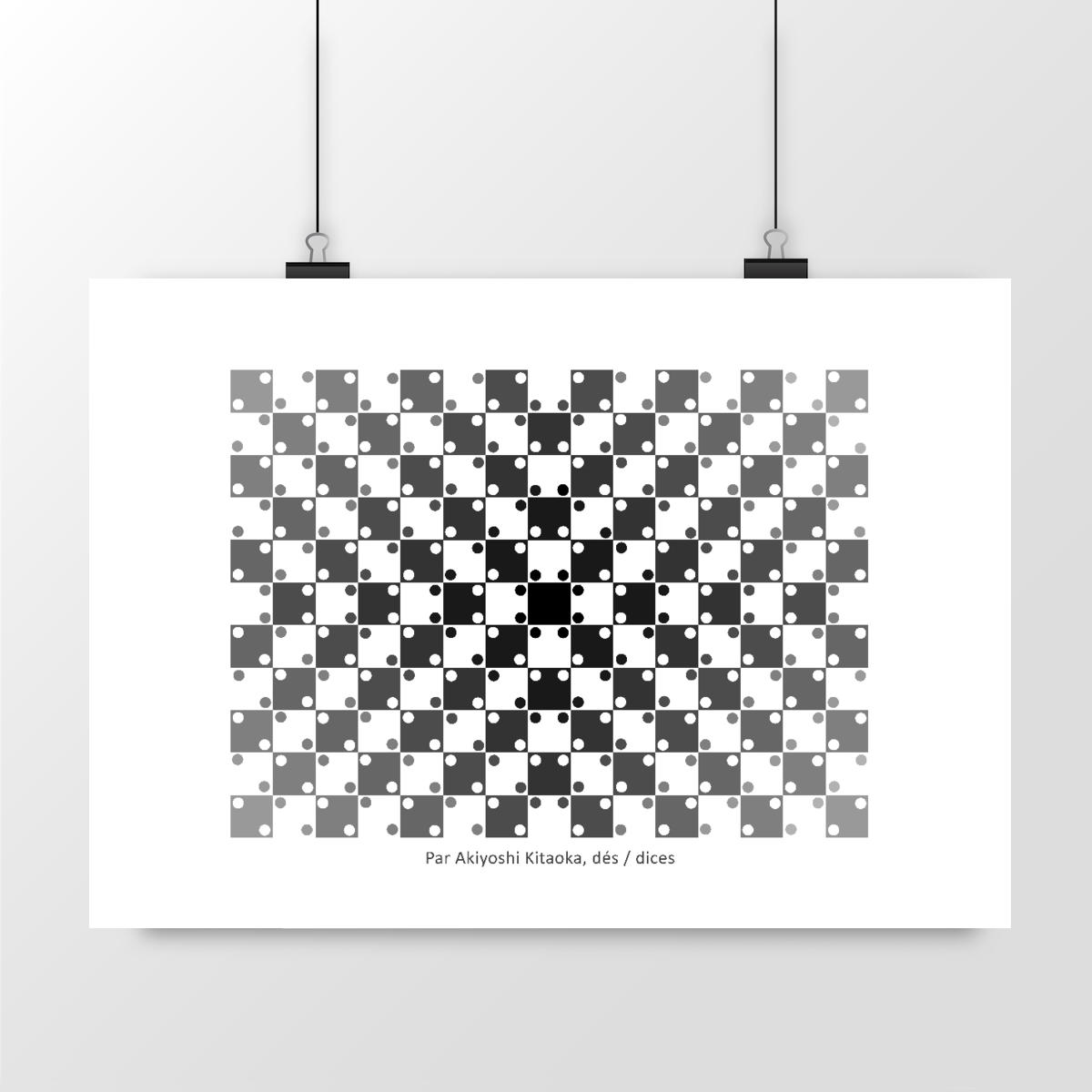 Image front illustration illusion d'optique : dés