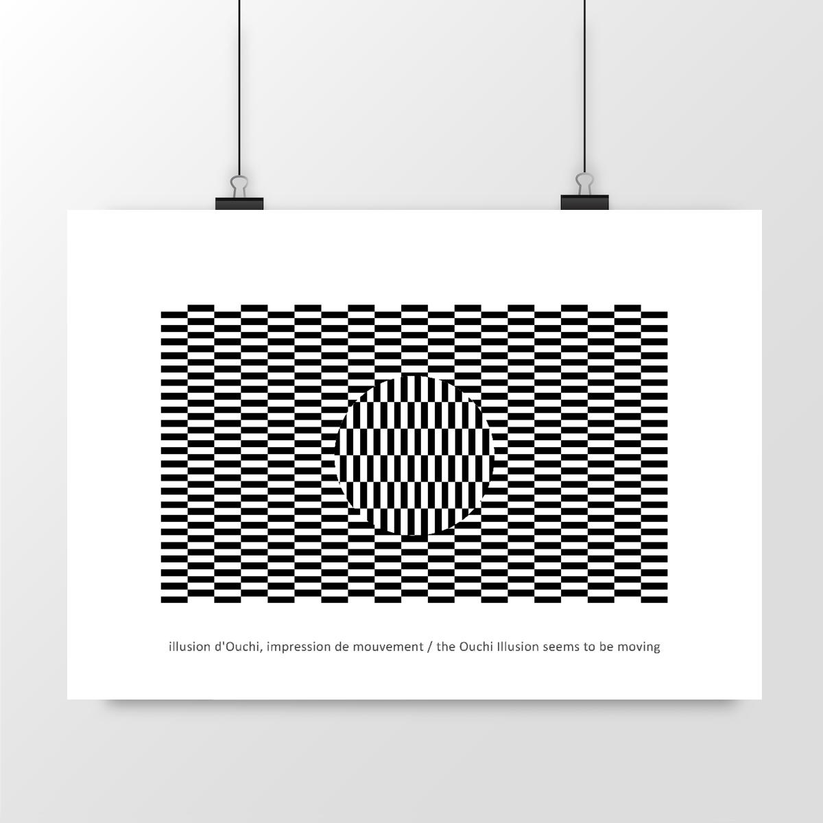 Image back illustration illusion d'optique : illusion d'Ouchi