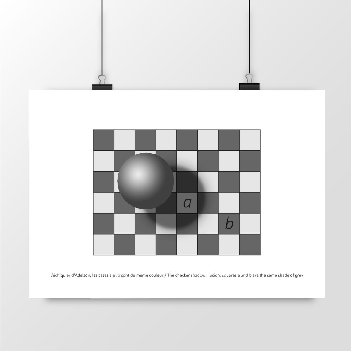 Image front illustration illusion d'optique : L’échiquier d'Adelson